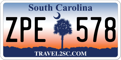 SC license plate ZPE578