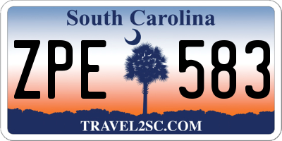 SC license plate ZPE583