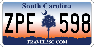 SC license plate ZPE598