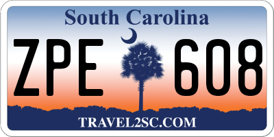 SC license plate ZPE608