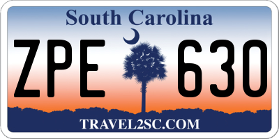 SC license plate ZPE630