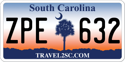 SC license plate ZPE632