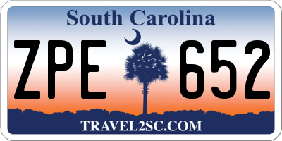 SC license plate ZPE652