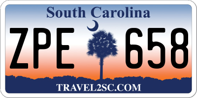 SC license plate ZPE658