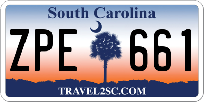SC license plate ZPE661