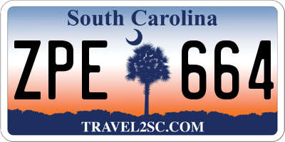 SC license plate ZPE664