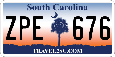 SC license plate ZPE676