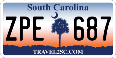 SC license plate ZPE687