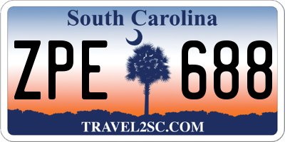 SC license plate ZPE688