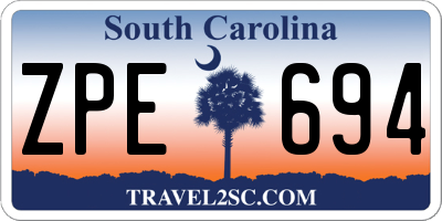 SC license plate ZPE694