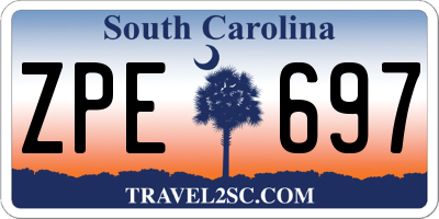 SC license plate ZPE697