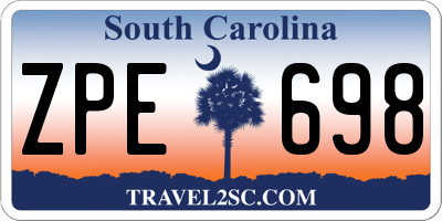 SC license plate ZPE698