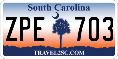 SC license plate ZPE703