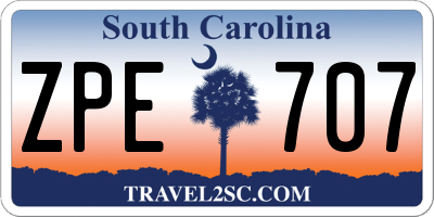 SC license plate ZPE707
