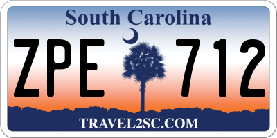 SC license plate ZPE712