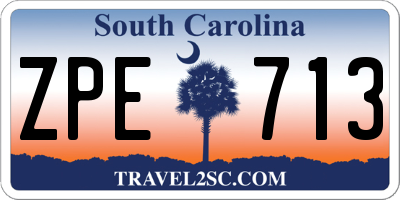 SC license plate ZPE713