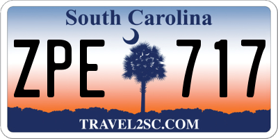 SC license plate ZPE717