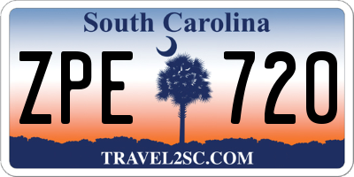 SC license plate ZPE720