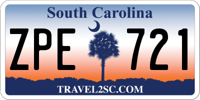 SC license plate ZPE721