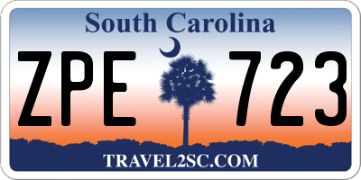 SC license plate ZPE723