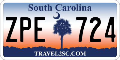 SC license plate ZPE724