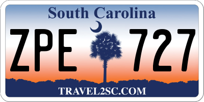 SC license plate ZPE727