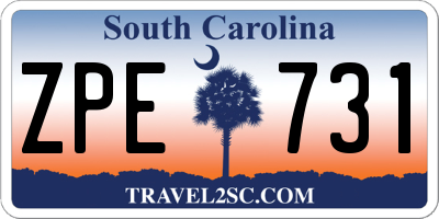 SC license plate ZPE731