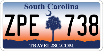 SC license plate ZPE738
