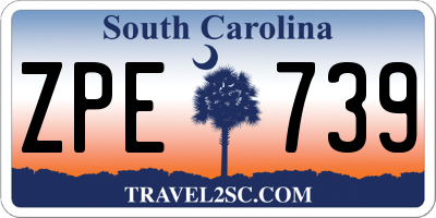 SC license plate ZPE739