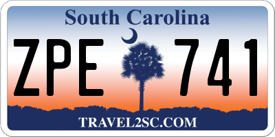SC license plate ZPE741