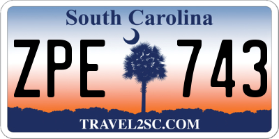 SC license plate ZPE743