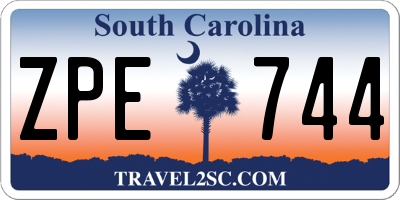 SC license plate ZPE744