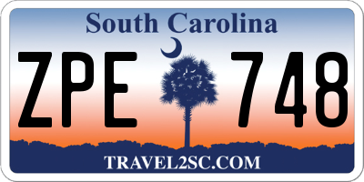 SC license plate ZPE748