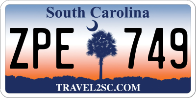 SC license plate ZPE749