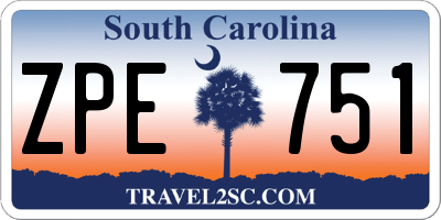 SC license plate ZPE751