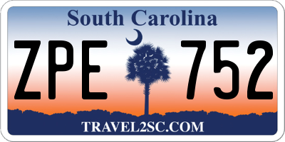 SC license plate ZPE752