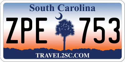 SC license plate ZPE753