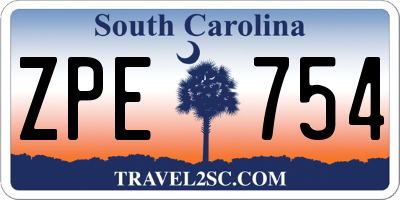 SC license plate ZPE754