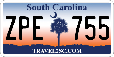 SC license plate ZPE755