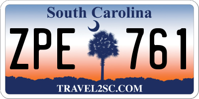 SC license plate ZPE761