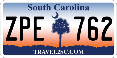 SC license plate ZPE762
