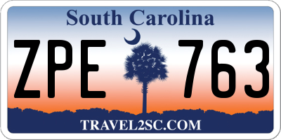 SC license plate ZPE763