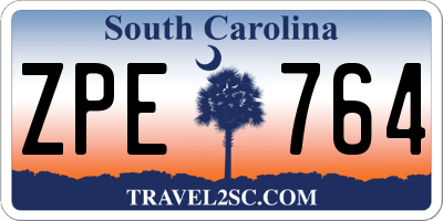 SC license plate ZPE764