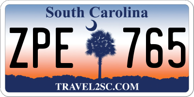 SC license plate ZPE765