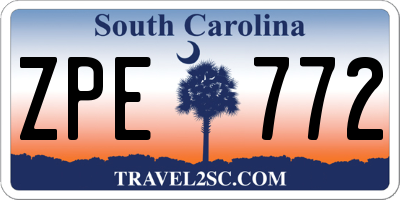 SC license plate ZPE772