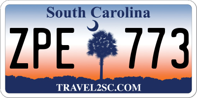 SC license plate ZPE773
