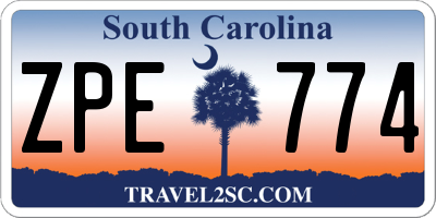 SC license plate ZPE774