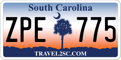 SC license plate ZPE775