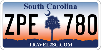 SC license plate ZPE780