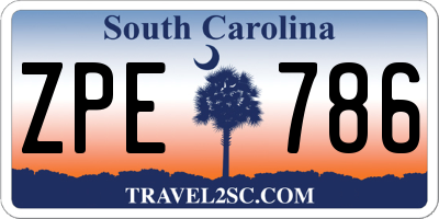 SC license plate ZPE786